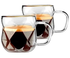 Vialli Design 2 filiżanki do espresso 120 ml Geo Gold 32118