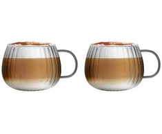 Tulip Vialli Design - Tulpių rinkinys iš 2 puodelių su pilka rankena 350ml