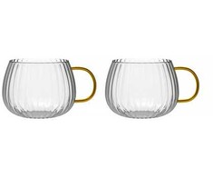 Tulip Vialli Design - Tulpių rinkinys iš 2 puodelių su geltona rankena 350ml