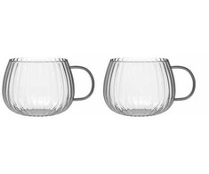 Tulip Vialli Design - Tulpių rinkinys iš 2 puodelių su pilka rankena 350ml