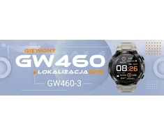 Išmanusis laikrodis Giewont GW460-3 GPS, Juodos spalvos korpuso apvadas su pilkos spalvos dirželiu