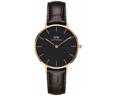 Laikrodis DANIEL WELLINGTON DW00100170. Kvarcas, Juoda Spalva. Moteris.
