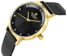 Laikrodis Damski Giewont Sapphire Złoto Juodas GW4130-B4