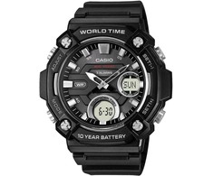 Laikrodis CASIO AEQ-120W-1A. Kwarcowy, Kolor juoda. Mężczyzna.