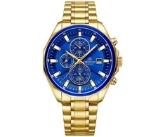 Vyriškas laikrodis Giewont Chronograph Sapphire Złoto Mėlyna GW7290-B6