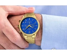 Vyriškas laikrodis Giewont Chronograph Sapphire Złoto Mėlyna GW6310-B5