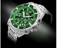 Vyriškas laikrodis Giewont Chronograph Sapphire Sidabrinė Žalias GW3970-B8