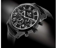 Vyriškas laikrodis Giewont Chronograph safyrinis juodas GW6260-A3