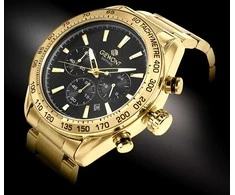 Vyriškas laikrodis Giewont Chronograph Sapphire Złoto Juodas GW9580-B4
