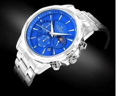 Vyriškas laikrodis Giewont Chronograph Sapphire Sidabrinė Mėlyna GW9460-B3