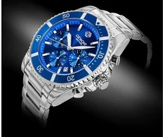 Vyriškas laikrodis Giewont Chronograph Sapphire Sidabrinė Mėlyna GW3970-B3