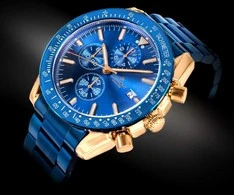 „Giewont Chronograph“ safyro mėlynos spalvos vario spalvos vyriškas laikrodis GW8720-B5