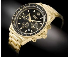 Vyriškas laikrodis Giewont Chronograph Sapphire Złoto Juodas GW3520-B4