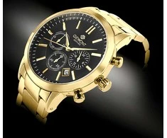 Vyriškas laikrodis Giewont Chronograph Sapphire Złoto Juodas GW8510-B5