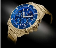 Vyriškas laikrodis Giewont Chronograph Sapphire Złoto Mėlyna GW3970-B6