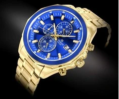 Vyriškas laikrodis Giewont Chronograph Sapphire Złoto Mėlyna GW7290-B6
