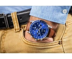 Vyriškas laikrodis Giewont Chronograph Sapphire Ruda Mėlyna GW3520-A5