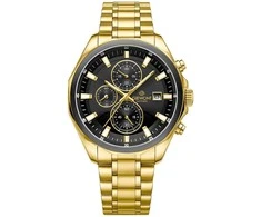 Vyriškas laikrodis Giewont Chronograph Sapphire Złoto Juodas GW7290-B4