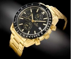 Vyriškas laikrodis Giewont Chronograph safyrinis auksinis juodas GW8720-B4