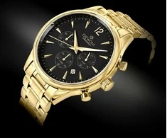 Vyriškas laikrodis Giewont Chronograph Sapphire Złoto Juodas GW6310-B4