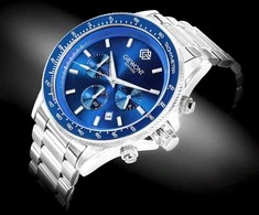 Vyriškas laikrodis Giewont Chronograph Sapphire Sidabrinė Mėlyna GW3520-B3