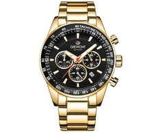 Vyriškas laikrodis Giewont Chronograph safyrinis auksinis juodas GW9140-B4
