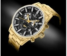 Vyriškas laikrodis Giewont Chronograph Sapphire Złoto Juodas GW4580-B4