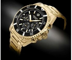 Vyriškas laikrodis Giewont Chronograph Sapphire Złoto Juodas GW3970-B7
