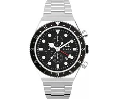 Vyriškas laikrodis TIMEX Q Timex 3-Time Zone Chronograph TW2V69800 + BOX
