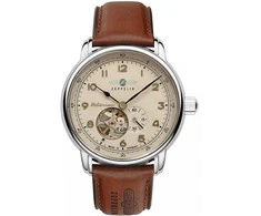 Vyriškas laikrodis ZEPPELIN Mediterranee Open Heart Automatic 9666-5 + DĖŽUTĖ