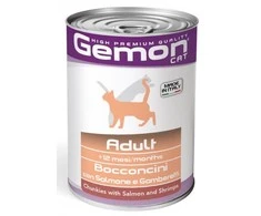 Gemon adult konservuotas pašaras suagusioms katėms su lašiša ir krevetėmis 415g