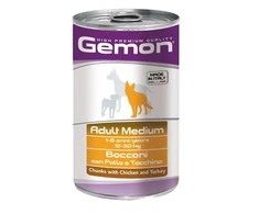 Gemon medium adult konservuotas pašaras su vištienos ir kalakutienos gabaliukais 1250g