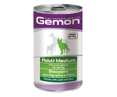 Gemon medium adult konservuotas pašaras su ėriena ir ryžiais 1250g