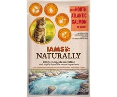 IAMS Naturally Adult konservuotas pašaras katėms su lašiša padaže 85g