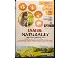 IAMS Naturally Adult konservuotas pašaras katėms su vištiena ir ėriena padaže 85g