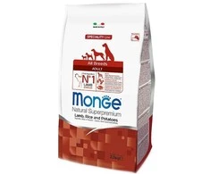 Monge adult sausas pašaras (ėriena, ryžiai, bulvės) 12kg