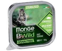 Monge BWild adult paštetas sterilizuotoms katėms su šerniena ir daržovėmis 100g