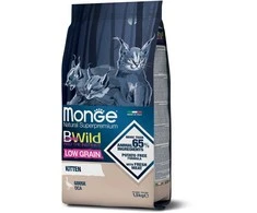 Monge BWild Kitten visavertis pašaras jauniems kačiukams su žąsiena 1,5kg