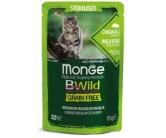 Monge BWild konservai pašaras sterelizuotoms katėms su šerniena ir daržovėmis padaže 85g