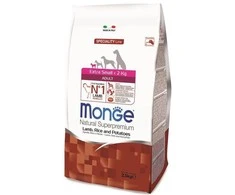 Monge extra small adult sausas pašaras (su ėriena ir ryžiais) 2,5kg
