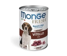 Monge Fresh adult konservuotas pašaras šunims su veršienos gabaliukais 400g