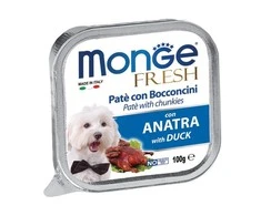 Monge Fresh paštetas šunims su antienos gabalėliais100g