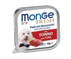 Monge Fresh paštetas šunims su tuno gabalėliais 100g