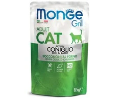 Monge GRILL Adult konservuotas pašaras katėms su triušiena 85g