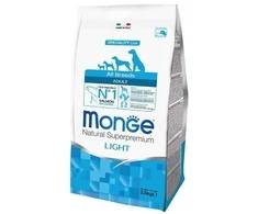 Monge Light adult sausas pašaras suaugusiems šunims su lašiša ir ryžiais 12kg