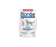 Monge Monoprotein Sterilised begrūdis konservuotas pašaras stertilizuotoms katėms su jautiena 85g