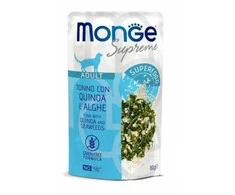 Monge SUPREME - Cat Wet Pouches su tunu, kvinoja ir jūros dumbliais - suaugusioms katėms (80g)