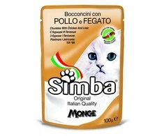 Monge Simba konservuotas pašaras katėms su vištiena ir kepenėlėmis 100g