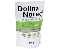 Visavertis konservuotas pašaras visų veislių suaugusiems šunims Dolina Noteci PREMIUM su žvėriena 500g