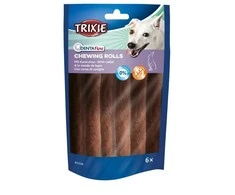 TRIXIE Denta Fun skanėstai šunims, kramtomi triušienos suktinukai 70 g